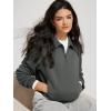 imageODODOS Modal Soft HalfZip Collared Sweatshirts for Women Long Sleeve Relaxed Fit Pullover Top with PocketsCharcoal