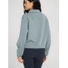 imageODODOS Modal Soft HalfZip Collared Sweatshirts for Women Long Sleeve Relaxed Fit Pullover Top with PocketsGrey Blue