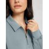 imageODODOS Modal Soft HalfZip Collared Sweatshirts for Women Long Sleeve Relaxed Fit Pullover Top with PocketsGrey Blue