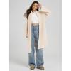 imageODODOS Womens Cardigan Sweater Longer Length Open Front Drape Coatigan Warm Soft Knit Long Sleeve OuterwearBeige