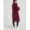 imageODODOS Womens Cardigan Sweater Longer Length Open Front Drape Coatigan Warm Soft Knit Long Sleeve OuterwearClaret