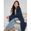 imageODODOS Womens Cardigan Sweater Longer Length Open Front Drape Coatigan Warm Soft Knit Long Sleeve OuterwearNavy