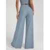 imageODODOS Womens Extra Wide Leg Pants  Ultra Soft Stratum Tech Casual Relaxed Lounge Pants with Pockets  29quot InseamDusty Blue Heather