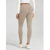 imageODODOS Womens Fleece Lined Leggings Thermal Warm Winter Tights  25quot  28quot High Waisted Thick Yoga Pants with Back PocketsDark Beige