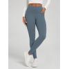 imageODODOS Womens Fleece Lined Leggings with Pockets Thermal Warm Winter Tights  25quot  28quot High Waisted Thick Yoga PantsBlue Gray