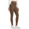 imageODODOS Womens Fleece Lined Leggings with Pockets Thermal Warm Winter Tights  25quot  28quot High Waisted Thick Yoga PantsChocolate