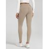 imageODODOS Womens Fleece Lined Leggings with Pockets Thermal Warm Winter Tights  25quot  28quot High Waisted Thick Yoga PantsDark Beige