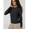 imageODODOS Womens Long Sleeve Crewneck Tee  UltraSoft Stratum Tech Performance TShirts UPF 50 Daily Pullover TopsBlack Heather
