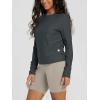 imageODODOS Womens Long Sleeve Crewneck Tee  UltraSoft Stratum Tech Performance TShirts UPF 50 Daily Pullover TopsCharcoal Heather