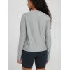 imageODODOS Womens Long Sleeve Crewneck Tee  UltraSoft Stratum Tech Performance TShirts UPF 50 Daily Pullover TopsPale Grey Heather