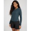 imageODODOS Womens Long Sleeve Performance TShirts  Ultra Soft Stratum Tech Crew Neck Tee UPF 50 Essential Crop TopNavy Heather