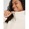imageODODOS Womens Sherpa Fleece FullZip Jacket Long Sleeve Coat Soft Warm Cinchable Outerwear with PocketsIvory