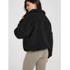 imageODODOS Womens Sherpa Fleece HalfZip Pullover  Cozy Warm Long Sleeve Sweatshirt Cinchable Outerwear with PocketsBlack