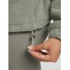 imageODODOS Womens Sherpa Fleece HalfZip Pullover  Cozy Warm Long Sleeve Sweatshirt Cinchable Outerwear with PocketsCeladon Green