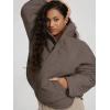 imageODODOS Womens Sherpa Lined Insulated Jacket Full Zip Split Hem Long Sleeve Coat Winter Warm Outerwear with PocketsCoffee