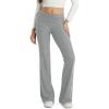 imageODODOS Womens Foldover Pants  Ultra Soft Stratum Tech Performance Mid Rise Casual Lounge Yoga Pants  30quot InseamPale Grey Heather