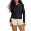 imageODODOS Womens Long Sleeve Crewneck Tee  UltraSoft Stratum Tech Performance TShirts UPF 50 Daily Pullover TopsBlack Heather