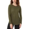 imageODODOS Womens Long Sleeve TShirts Graphene Ultralight Soft Breathable Side Slit Basic Yoga Workout Casual TopMartini Olive
