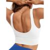 imageODODOS Womens Longline UBack Sports Bra VNeck Padded Yoga Workout Wirefree Tank TopWhite
