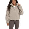 imageODODOS Womens Sherpa Fleece HalfZip Pullover  Cozy Warm Long Sleeve Sweatshirt Cinchable Outerwear with PocketsOatmeal