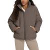 imageODODOS Womens Sherpa Lined Insulated Jacket Full Zip Split Hem Long Sleeve Coat Winter Warm Outerwear with PocketsCoffee