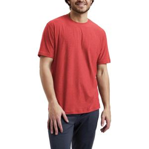 imageODODOS Mens Performance TShirt  Stratum Tech Tee Ultra Soft Moisture Wicking UPF 50 Fitness Shirts  The Ascent SeriesRed Heather