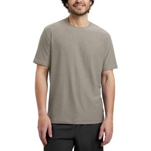 imageODODOS Mens Performance TShirt  Stratum Tech Tee Ultra Soft Moisture Wicking UPF 50 Fitness Shirts  The Ascent SeriesWarm Grey Heather