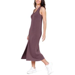 imageODODOS Modal Soft Front Split Midi Dress for Women V Neck Sleeveless Casual Summer Tank DressTulipwood