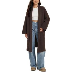 imageODODOS Womens Cardigan Sweater Longer Length Open Front Drape Coatigan Warm Soft Knit Long Sleeve OuterwearDark Brown