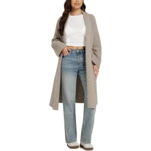 imageODODOS Womens Cardigan Sweater Longer Length Open Front Drape Coatigan Warm Soft Knit Long Sleeve OuterwearDune Heather