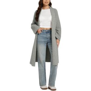 imageODODOS Womens Cardigan Sweater Longer Length Open Front Drape Coatigan Warm Soft Knit Long Sleeve OuterwearGrey Heather