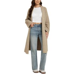 imageODODOS Womens Cardigan Sweater Longer Length Open Front Drape Coatigan Warm Soft Knit Long Sleeve OuterwearMarzipan Heather