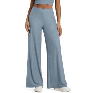 imageODODOS Womens Extra Wide Leg Pants  Ultra Soft Stratum Tech Casual Relaxed Lounge Pants with Pockets  29quot InseamDusty Blue Heather