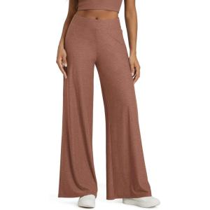 imageODODOS Womens Extra Wide Leg Pants  Ultra Soft Stratum Tech Casual Relaxed Lounge Pants with Pockets  29quot InseamTamarind Heather