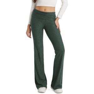 imageODODOS Womens Foldover Pants  Ultra Soft Stratum Tech Performance Mid Rise Casual Lounge Yoga Pants  30quot InseamAspen Heather