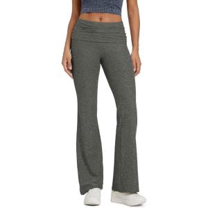 imageODODOS Womens Foldover Pants  Ultra Soft Stratum Tech Performance Mid Rise Casual Lounge Yoga Pants  30quot InseamSmoke Heather