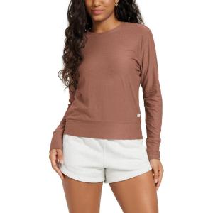 imageODODOS Womens Long Sleeve Crewneck Tee  UltraSoft Stratum Tech Performance TShirts UPF 50 Daily Pullover TopsTamarind Heather