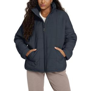 imageODODOS Womens Sherpa Lined Insulated Jacket Full Zip Split Hem Long Sleeve Coat Winter Warm Outerwear with PocketsNavy