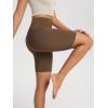 imageODODOS High Waist Workout Shorts for Women Tummy Control Workout Gym Athletic Biker Shorts6quot8quot InseamBrunette