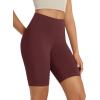 imageODODOS High Waist Workout Shorts for Women Tummy Control Workout Gym Athletic Biker Shorts6quot8quot InseamBurgundy