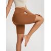 imageODODOS High Waist Workout Shorts for Women Tummy Control Workout Gym Athletic Biker Shorts6quot8quot InseamCaramel