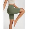 imageODODOS High Waist Workout Shorts for Women Tummy Control Workout Gym Athletic Biker Shorts6quot8quot InseamDark Olive