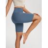 imageODODOS High Waist Workout Shorts for Women Tummy Control Workout Gym Athletic Biker Shorts6quot8quot InseamInk Blue