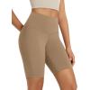 imageODODOS High Waist Workout Shorts for Women Tummy Control Workout Gym Athletic Biker Shorts6quot8quot InseamLight Brown