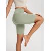 imageODODOS High Waist Workout Shorts for Women Tummy Control Workout Gym Athletic Biker Shorts6quot8quot InseamLime Stone