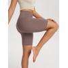 imageODODOS High Waist Workout Shorts for Women Tummy Control Workout Gym Athletic Biker Shorts6quot8quot InseamPurple Taupe