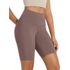 imageODODOS High Waist Workout Shorts for Women Tummy Control Workout Gym Athletic Biker Shorts6quot8quot InseamPurple Taupe