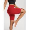 imageODODOS High Waist Workout Shorts for Women Tummy Control Workout Gym Athletic Biker Shorts6quot8quot InseamRed