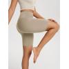 imageODODOS High Waist Workout Shorts for Women Tummy Control Workout Gym Athletic Biker Shorts6quot8quot InseamShaker Beige