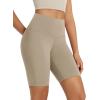 imageODODOS High Waist Workout Shorts for Women Tummy Control Workout Gym Athletic Biker Shorts6quot8quot InseamShaker Beige
